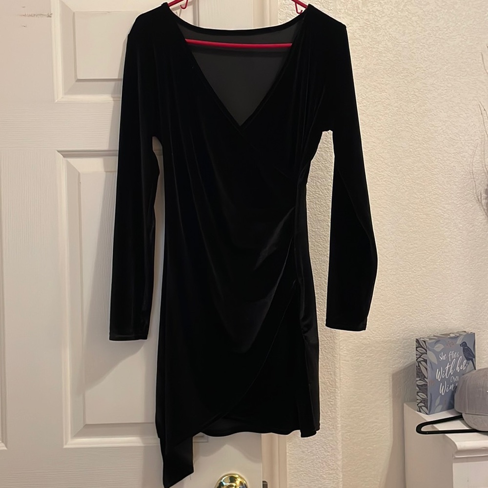 Velvet little black dress